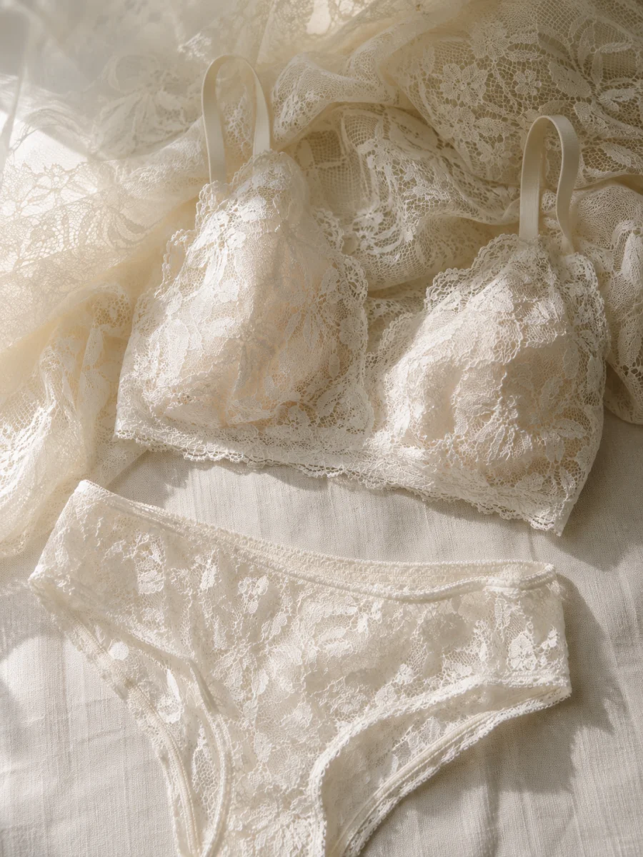 Ivory lace — Bridal · getting ready · the morning before